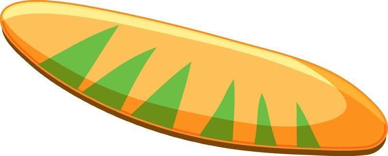 Isolated tropical surfboard on white background