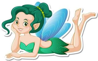 Beautiful fairy cartoon character sticker vector