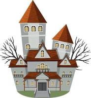 Haunted mansion building on white background vector