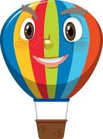 personaje de dibujos animados de globo de aire caliente con expresión de cara feliz vector