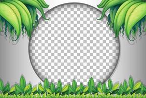 Round frame with tropical leaves template vector