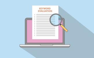keyword or keywording marketing seo analysis evaluation vector