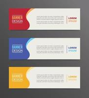 curly banner template design with horizontal advertising banner vector