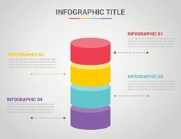 infographic template with bar shape 3d shape circle style vector
