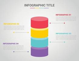 Plantilla de infografía con forma de barra estilo de círculo de forma 3d vector