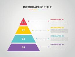 plantilla de infografía con estilo piramidal con texto de espacio libre vector