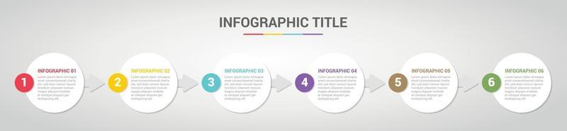 Plantilla de infografía con estilo redondo de círculo para paso o proceso vector