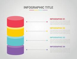 Plantilla de infografía con forma de barra estilo de círculo de forma 3d vector