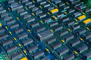 Electronic circuit board PCB  components detail photo