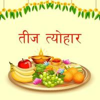 puja thali for different traditional and religious festivals of India vector