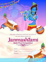 Happy Janmashtami festival background of India vector