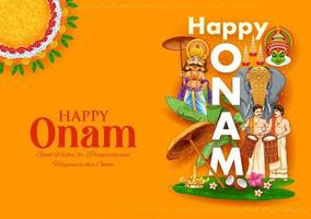 Fondo del festival tradicional onam de kerala, sur de la india vector