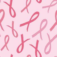 grunge pink ribbon seamless pattern background, breast cancer vector
