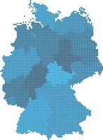 Blue circle Germany map on white background. Vector illustration.