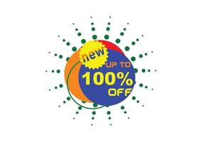 100 percent off new offer logo design vector