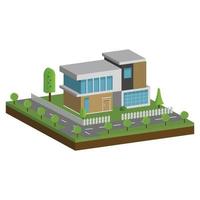 Isometric and 3D houses, Flat design of modern architecture home. vector