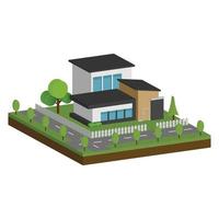 Isometric and 3D houses, Flat design of modern architecture home. vector