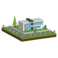 Isometric and 3D houses, Flat design of modern architecture home. vector