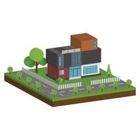 Isometric and 3D houses, Flat design of modern architecture home. vector