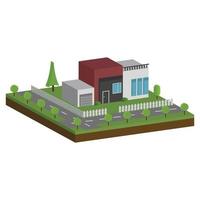 Isometric and 3D houses, Flat design of modern architecture home. vector