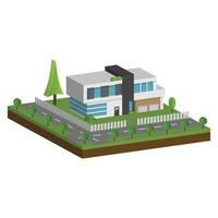 Isometric and 3D houses, Flat design of modern architecture home. vector