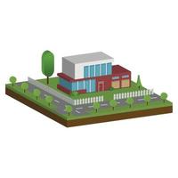 Isometric and 3D houses, Flat design of modern architecture home. vector