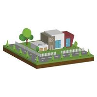Isometric and 3D houses, Flat design of modern architecture home. vector