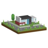 Isometric and 3D houses, Flat design of modern architecture home. vector