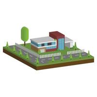 Isometric and 3D houses, Flat design of modern architecture home. vector