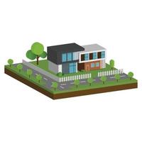 Isometric and 3D houses, Flat design of modern architecture home. vector