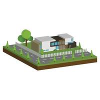 Isometric and 3D houses, Flat design of modern architecture home. vector