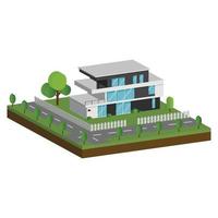 Isometric and 3D houses, Flat design of modern architecture home. vector