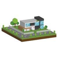 Isometric and 3D houses, Flat design of modern architecture home. vector