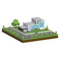 Isometric and 3D houses, Flat design of modern architecture home. vector