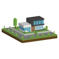 Isometric and 3D houses, Flat design of modern architecture home. vector