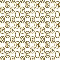 Scandinavian runes silhouettes prediction Halloween seamless pattern vector