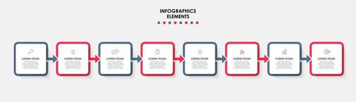 Infographic design business template with icons and 8 options or steps vector