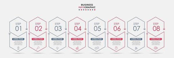 Infographic design business template with icons and 8 options or steps vector