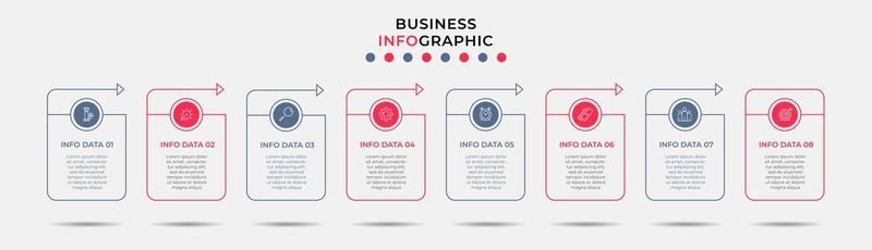 Infographic design business template with icons and 8 options or steps
