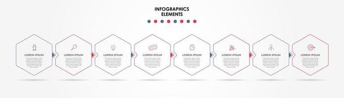 Infographic design business template with icons and 8 options or steps vector