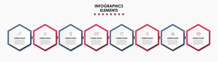 Infographic design business template with icons and 8 options or steps vector