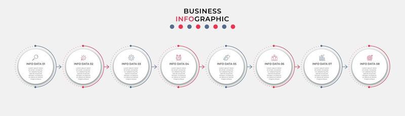 Infographic design business template with icons and 8 options or steps