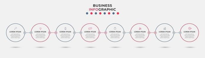 Infographic design business template with icons and 8 options or steps vector