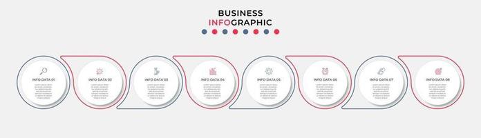 Infographic design business template with icons and 8 options or steps vector