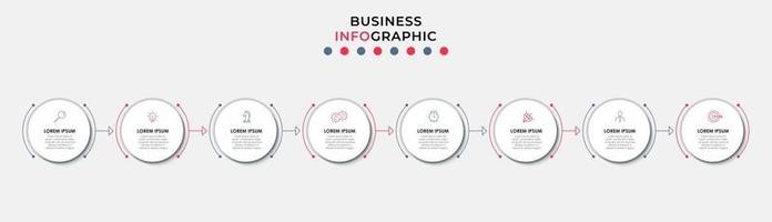 Infographic design business template with icons and 8 options or steps vector