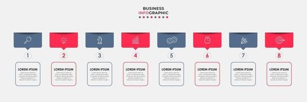 Infographic design business template with icons and 8 options or steps vector