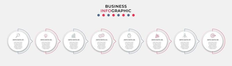 Infographic design business template with icons and 8 options or steps