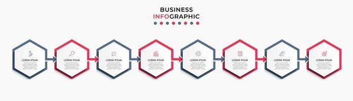 Infographic design business template with icons and 8 options or steps vector