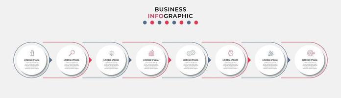 Infographic design business template with icons and 8 options or steps vector