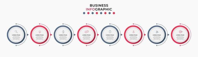Infographic design business template with icons and 8 options or steps vector